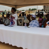 Hon. Gambrah cuts sod for the construction of six unit block for the Aprade MA school